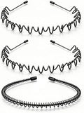 Metal Headband for Men, Non Slip Wave Hair Band, Classic 3 Pcs by KELUBATUbrand