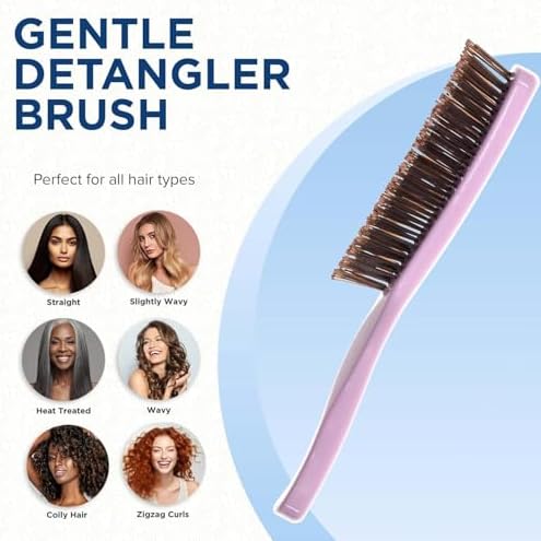 Giorgio Gentle Pink Hair Brush Set – Gift for Women, 2 Detangler Brushes (6.25" & 7.75"), Scalp Massager, Travel Hair Brush, Sensitive Scalp, All Hair Types - Image 6