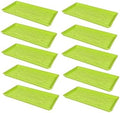 SUNPACK 10" x 20" Heavy Duty Shallow Plastic Seed Starting Tray, Lime Green, 1" (Pack of 10) - Lined with Drainage Holes for Excess Water and Aeration, Ideal for Greenhouses or Indoor Gardening by SUNPACK