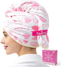 Years calm XL Microfiber Hair Towel Wrap for Women, Pink Heart by Yearscalm