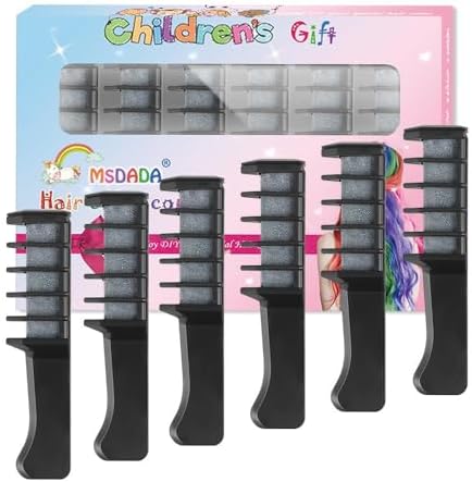 Hair Chalk Comb – Temporary Dye for Kids, Washable & Fun for Parties by ColoryourlifewithMSDADA