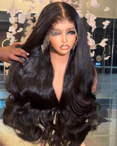 BEEOS 13x6 Ultra-fitted HD Lace Frontal Wig 180% Density Pre-Plucked Body Wave Human Hair Wigs Bleached Knots 0.10mm Invisible SKINLIKE Real HD Lace Wig 28 Inch - Image 4
