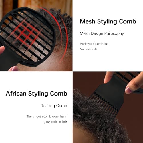 2Pcs Upgraded Twist Combs Hair Sponge Brush, Superior to Hair Sponge for Curls in Men and Women, Dual-sided Design, ABS Material, Ergonomic, Lasting Over a Year, 2 Combs Included - Image 3