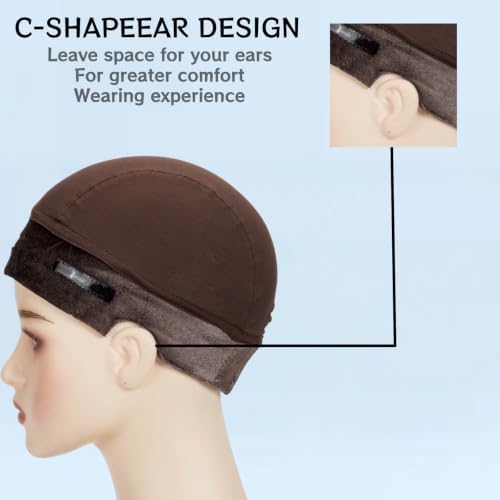 Riemann Silicone Wig Grip Cap,2in1 Wig Cap with Grip (Brown,2Pcs) - Image 3