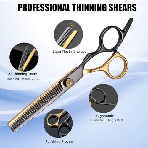 12 PCS Hair Cutting Scissors Kit, 6.5 Inch VG10 Shears for Home & Salon - Image 4
