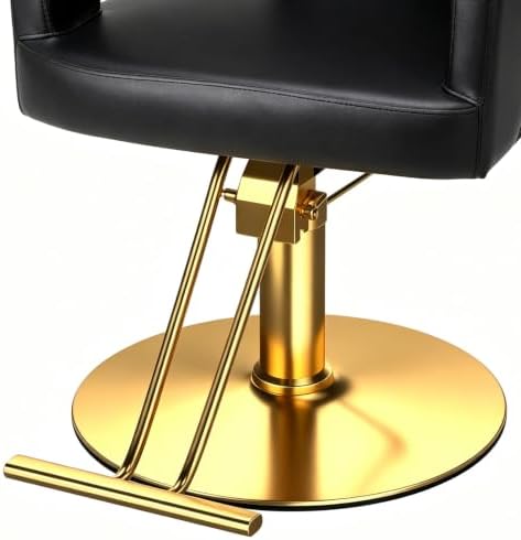OmySalon Barber Chairs for Barbershop Black Gold Styling Chair, Salon Chair for Hair Stylist, Heavy Duty Hydraulic Pump, 360°Swivel with Footrest, Hairdressing Home Beauty Spa Equipment - Image 5