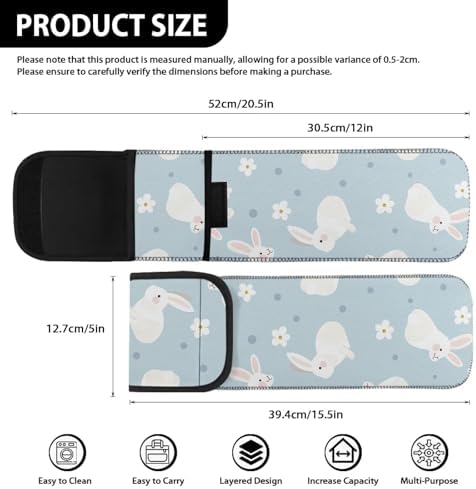Heat-Resistant Travel Neoprene Storage Pouch Case Bag with Two Pocket for Flat Iron, Straightener, Curling Wand/Curling Iron Rabbit - Image 5