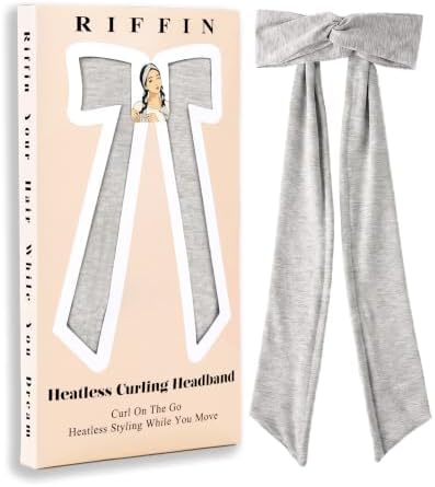 2-in-1 Heatless Curling Headband for Women & Flexible Curling Rods for Heatless Curls Overnight Heatless Hair Curlers No Heat Damage, Stretchy Fabric Headbands for Curly Long Hair, Sleep Gym Workout by RIFFIN