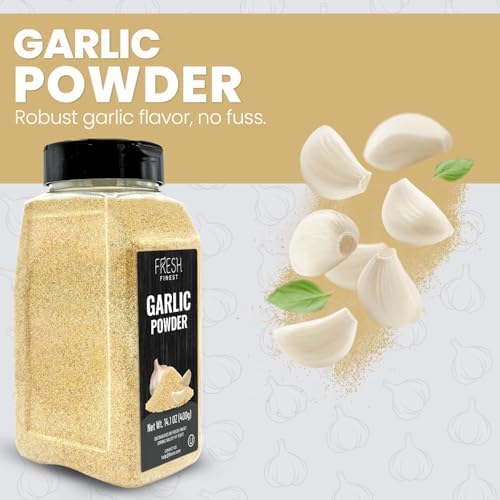 Fresh Finest Premium Garlic Powder - 14.1oz Bottle - 100% Pure, Non-GMO, Gluten-Free, Ground Garlic Spice for Cooking - Image 5