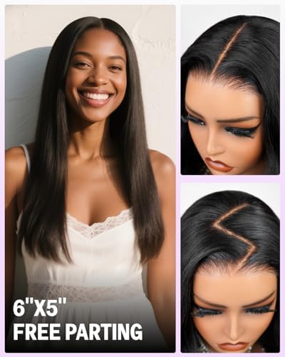 6x5 Glueless Wigs Human Hair 12A Straight 18 Inch - Image 6
