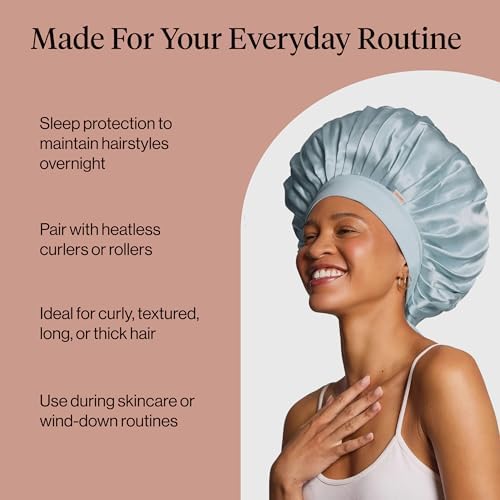Kitsch XL Satin Bonnet for Sleeping - Haze Blue - Image 6