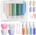 Muslish 21 Pack Travel Bottles for Toiletries, Leak-Proof TSA Compliant Silicone Travel Size Containers for Shampoo and Conditioner, BPA Free with Toiletry Bag (Green) by MUSLISH