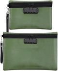 Nezyo 2 Pcs Fireproof Document Bag with Lock, Waterproof Money Pouch,Green by Nezyo
