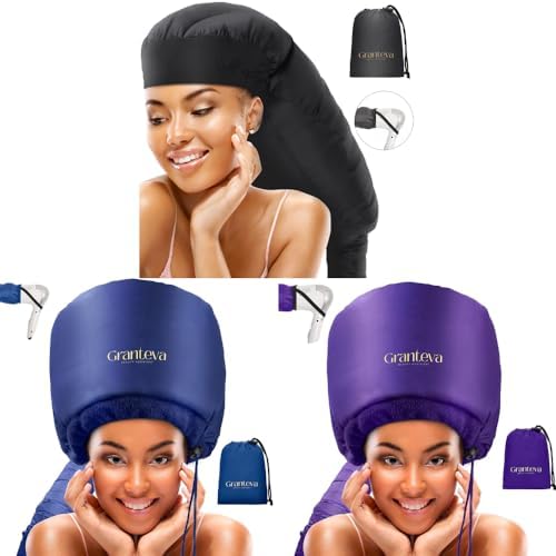 Granteva Hair Dryer Bonnet w/A Headband Integrated that Reduces Heat Around Ears & Neck - Blow Dryer Attachment for Hair Dryer, Speeds Up Drying Time by GRANTEVA