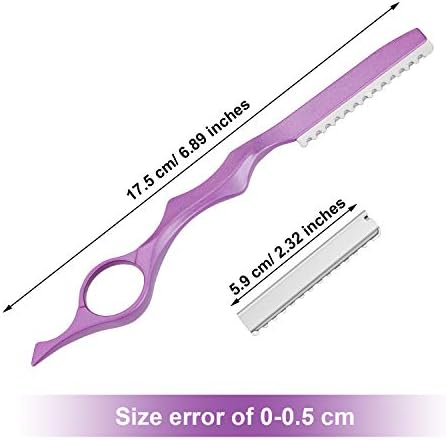 Mudder 12 Pieces Hair Razors for Cutting Hair 6.89 Inch Styling Thinning Razor Set, 2 Texturizing Cutting Tool Kit and 10 Stainless Steel Replacement Blades for Salon Home Women Men(Pink) - Image 2