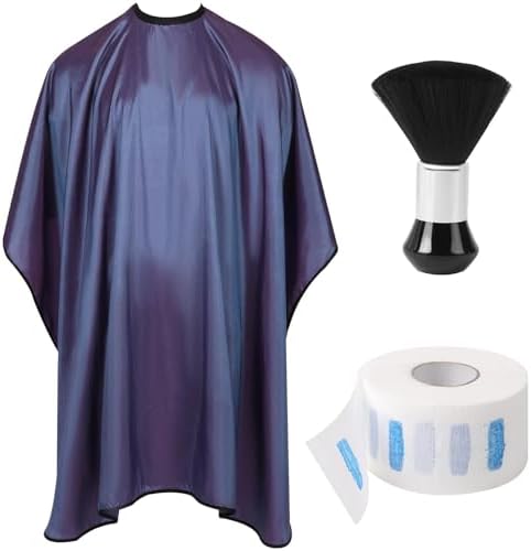 Professional Barber Cape with Neck Brush & Disposable Neck Paper, Purple by Unknown