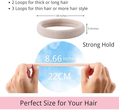 LuSeren Nylon Hair Ties, Fabric Hair Ties, Soft Hair Elastics for Women - Image 2