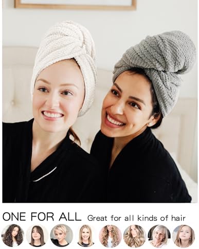 ROLSHOL 2-Pack Large Microfiber Hair Towel Wraps for Women, 27 × 39 in - Image 5