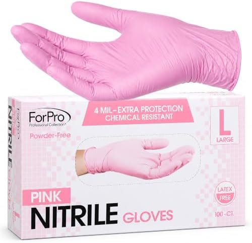 ForPro Disposable Nitrile Gloves, Chemical Resistant, Powder-Free, Latex-Free, Non-Sterile, Food Safe, 4 Mil by ForProProfessionalCollection