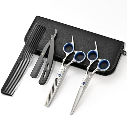 ULG Hair Cutting Scissors Thinning Shears Kit Professional Hairdressing Texturizing Salon Razor Edge Scissor Barber Kit1 Pro by ULG