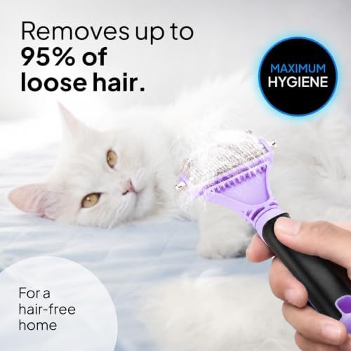 Pretty Paw Cat Brush for Indoor Cats & Long Hair with Gentle Massage, Blue - Image 5