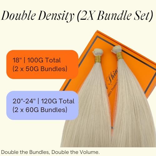 Full Shine Genius Weft Real Human Hair Extensions Add Length 24 Inch 120g - Image 2