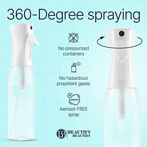 BeautifyBeauties Hair Spray Bottle – Ultra Fine Continuous Water Mister for Hairstyling, Cleaning, Plants, Misting & Skin Care (Black, 10.1 Ounces) - Image 5