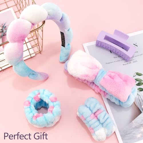 Chanaco Spa Headband, Makeup Headband with Wrist Bands, Hair Accessories for Washing Face and Teen Girl Gifts for Women - Image 2
