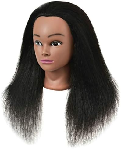 Mannequin Head with Human Hair for Hairdresser Training Braiding Styling Manikin Cosmetology Makeup Manican Doll Display Practice with Stand - Image 4