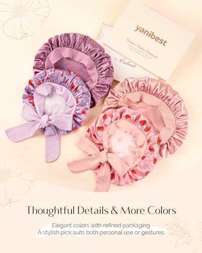 YANIBEST 2 PCS Soft Satin Bonnet, Overnight Protection, Kids Toddler Baby - Image 6