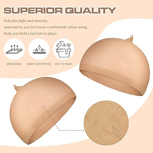 Waydress 100 Pcs Wig Caps Nylon Stocking Caps Elastic Stretchy,Black - Image 3