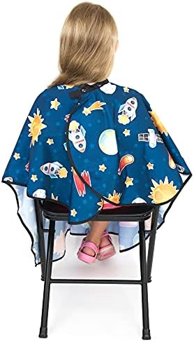 Kids Hair Cutting Cape - Outer Space - Water-Resistant Salon Cape for Kids - Image 5