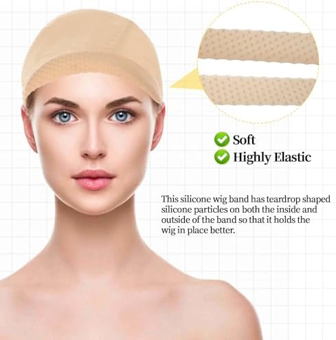 JJUNW 3 PCS Wig Grip Band, Wig Headband, Adjustable Silicone - Image 3