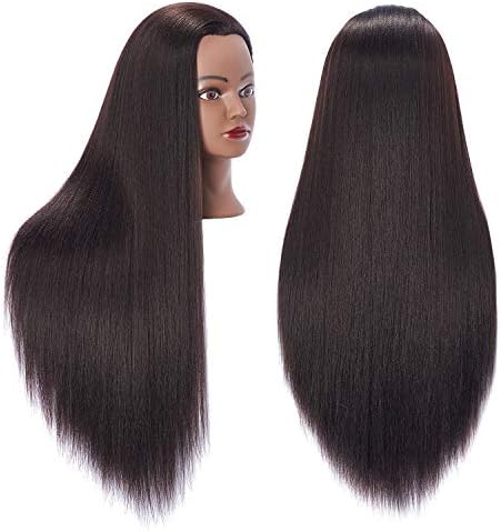 Hairingrid 26"-28" Mannequin Head Synthetic Fiber Hair Training Manikin by Hairingrid