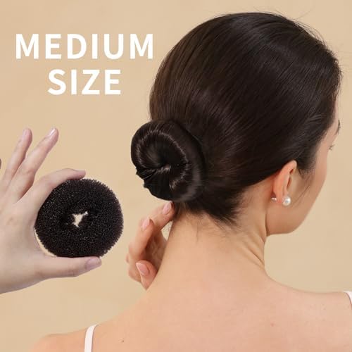 FANDAMEI Hair Bun Maker for Kids, 4PCS Donut Bun Maker Small with 4PCS Extra Small Hair Buns Kit. Ballet Hair Bun Maker for Kids, Hair Bun Set with Elastic Hair Ties, Hair Pins.(Brown) - Image 4