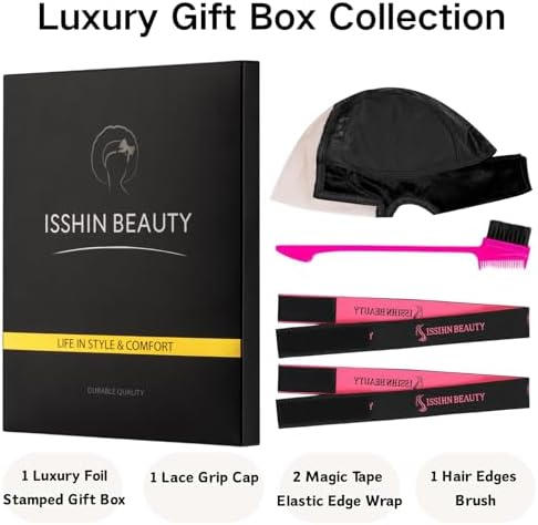 Lace Wig Grip Cap Women: 4x5 Transparent Swiss Lace Front - Non-slip Wig Gripper for Keeping Wigs In Place - Adjustable Elastic Headband (Black) - Image 6