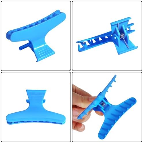 Ondder Blue Hot Pink Butterfly Hair Claw Clips for Styling, Sectioning, Makeup, Pro Hair Clamp Clips for Women, Girls - Image 5