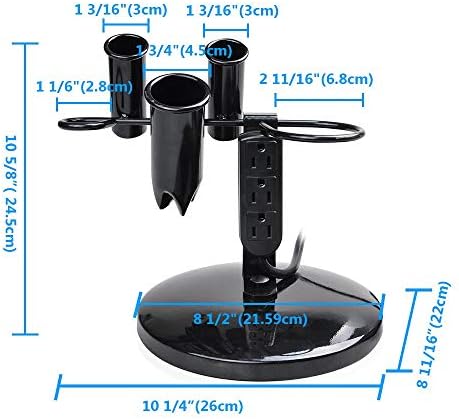 BYOOTIQUE 5-Hole Tabletop Blow Dryer Hair Iron Holder with 3 Outlets Pack 2 - Image 4