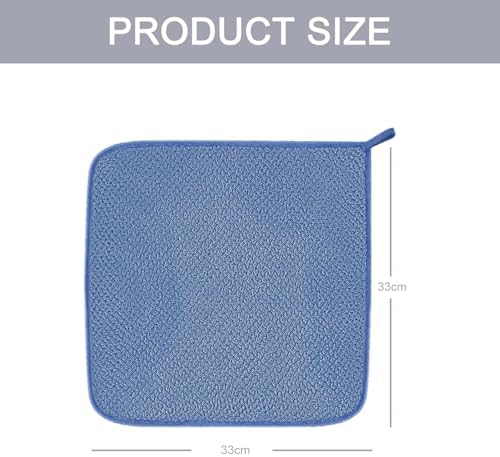 MaopaoBeauty 6 Pack Washcloth Set Towels - Quick Drying & Absorbent Microfiber Gym Towels 13x13 inches - Lightweight & Thin Yoga Towels - Multi-Purpose Camping Towels for SPA, Hotel & Bathroom, Blue - Image 3
