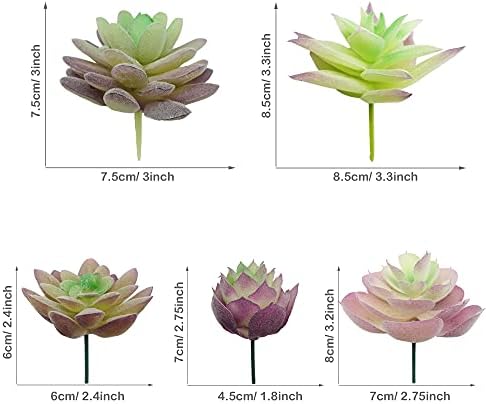 Woohome 25 PCS Artificial Succulent Plants, Purple Fake Succulent Unpotted Faux Succulent Assortment in Flocked in Different Type for Birthday Home Decor Indoor Wall Garden DIY - Image 5