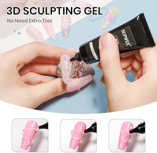 3d Gel Nail Art Set Non Stick Hand Solid Builder Gel No Wipe 3d Gels - Image 4
