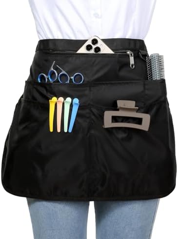 Waterproof and Bleach-proof Hair Stylist Apron with 7 Pockets for Men Women by Bafelia