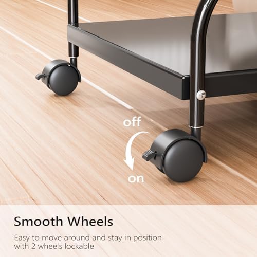 OmySalon Pedicure Cart Foot Bath Trolley, Portable Salon Nail Esthetician Rolling Cart, Adjustable Manicure & Foot Massage Stool w/PU Cushion, Locking Wheels, for Spa, Salon & Home (Black) - Image 7