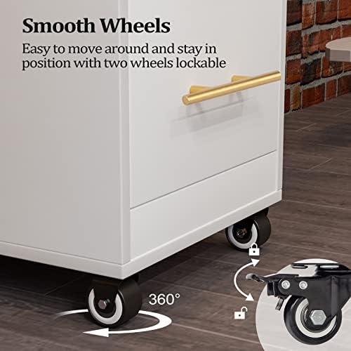 Salon Trolley Cart with Wheels, 3-Drawer Rolling Hair Styling Station, Mobile Beauty Trolley with Hot Tools Holder, Storage for Salon, Barbershop, Spa & Tattoo, White - Image 5