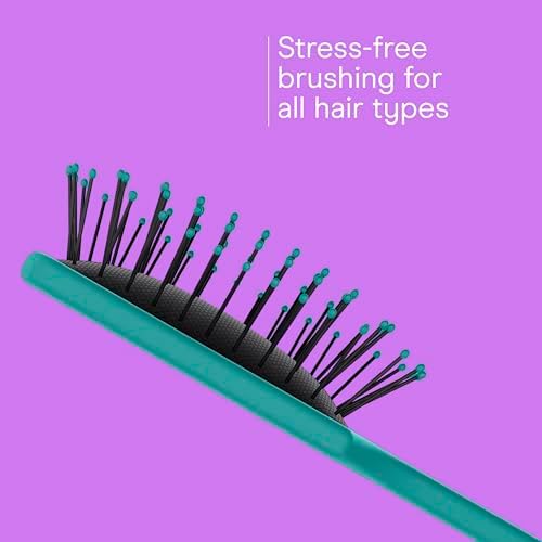Conair Beyond Gentle Mini Paddle Hair Brush Set, 2-Pack, Detangler Brushes for Women, Detangling Brush Set/Paddle Hairbrush, Mini Travel Set, Blue & Teal - Image 3