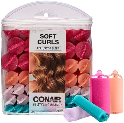 Conair Foam Hair Rollers & Self Grip Hair Rollers - Heatless Curls Overnight - Assorted Sizes & Colors - 48 & 31 Count - Image 2