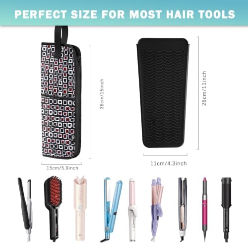 WK IEASON Hair Tools Travel Bag with Heat Resistant Mat for Hair Tools - Image 2