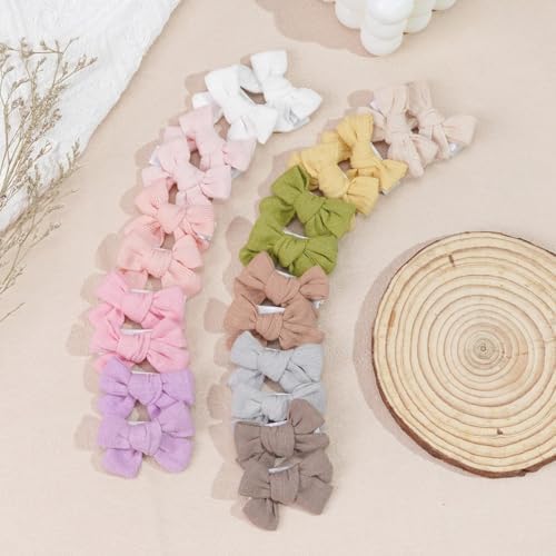 JOYOYO Baby Bows Clips in 20 Colors,Cotton Linen Fabric Hair Bows Alligator Hair Clips Barrettes and Hair Accessories for Baby Girls,Toddlers,Kids - Image 4