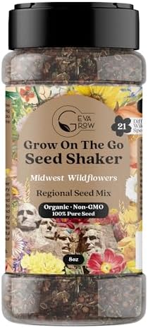 on the Go Seed Shaker - Midwest Wildflower Seeds Regional Mix - Organic, Non-GMO - 100% Pure Seed - 21 Different Wildflowers Seeds of Annual and Perennial, 8oz - Image 2