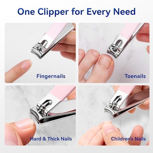 Makartt 2-Pack Pink Nail Clipper Set for Thick Fingernails & Toenails - Image 4
